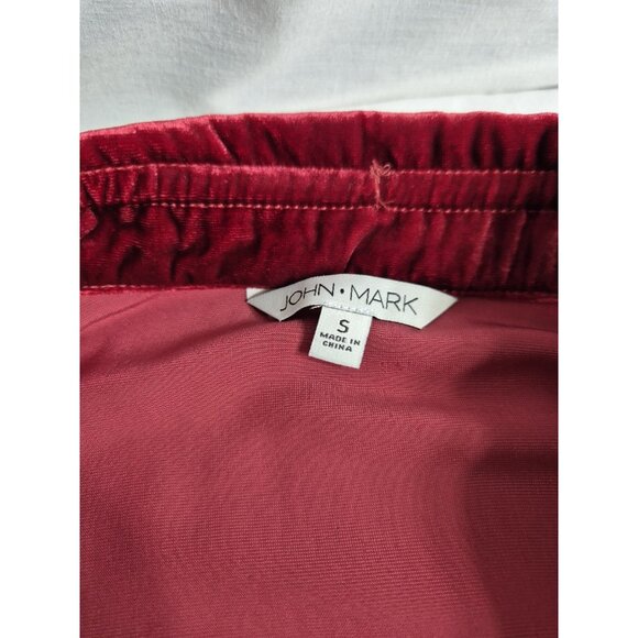 John Mark Women's Shirt Top Size S Red Long Sleeve Relaxed Fit Velvet Wired (16) - Picture 11 of 12
